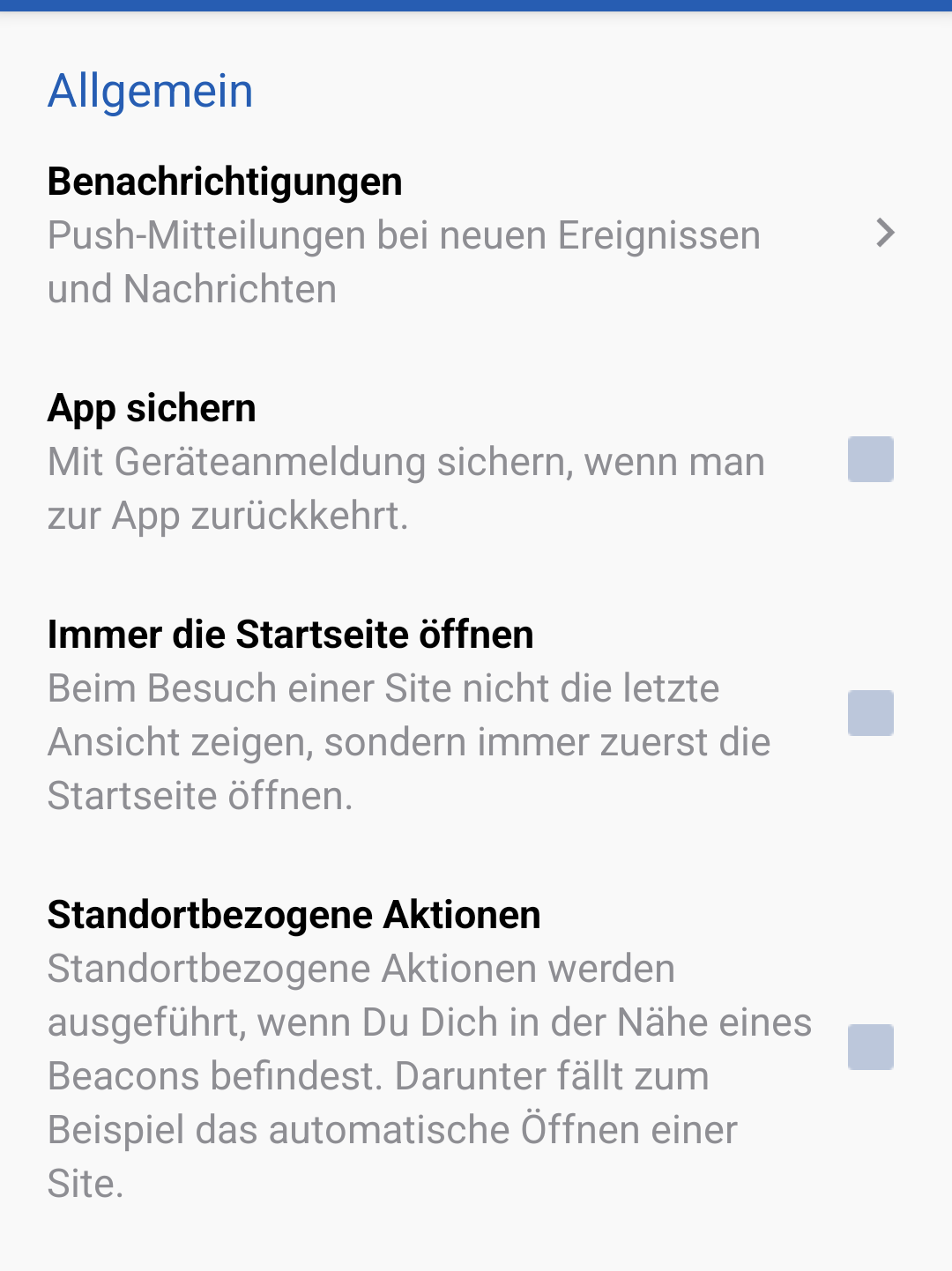 Einstellungsmenü